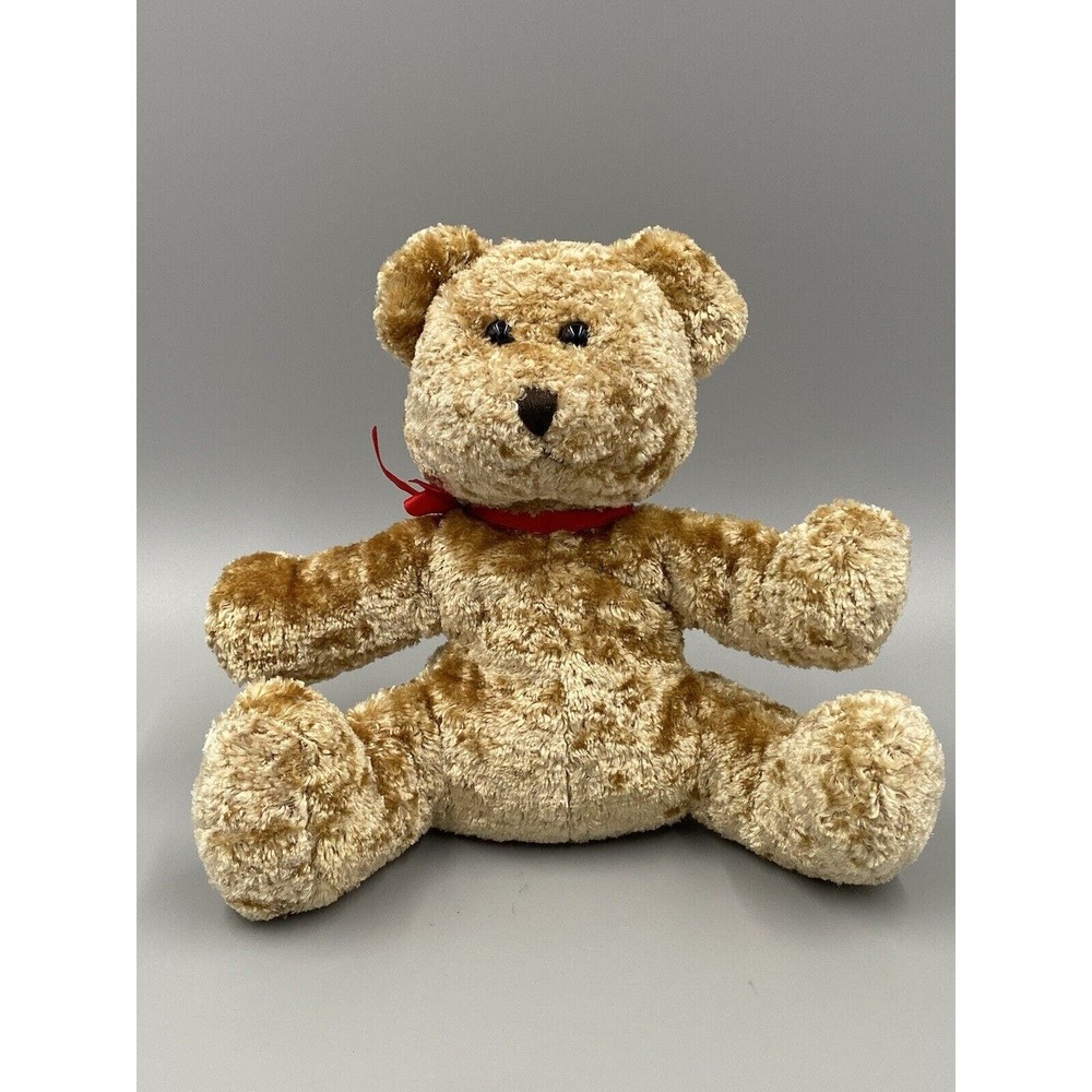 7” Sandy The Bear Plush Toy Brown Stuffed Animal Red Ribbon Sears Vtg Time Out